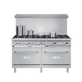 Koolmore - 60 in. 10 Burner Commercial LP Range with Oven in Stainless-Steel (KM-CR60-LP) - Stainless Steel