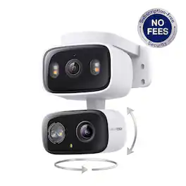 TP-Link - Tapo Wired Dual-Camera Security, Pan-Tilt, 360° Viewing Coverage, 2K Crystal-Clear Video - No Monthly Fees - White