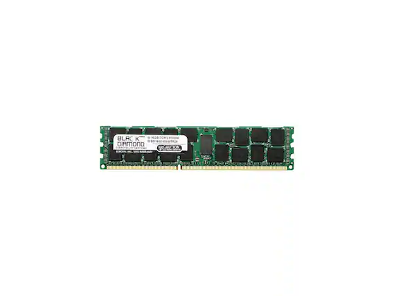 - BLACK DIAMOND
- 16GB DDR3 RDIMM
- BD16G1600MTR26
- CAUTION
- REMOVAL WILL VOID WARRANTY
- ELECTRONICALLY SENSITIVE
- SINSIOT
- RTI1 DN