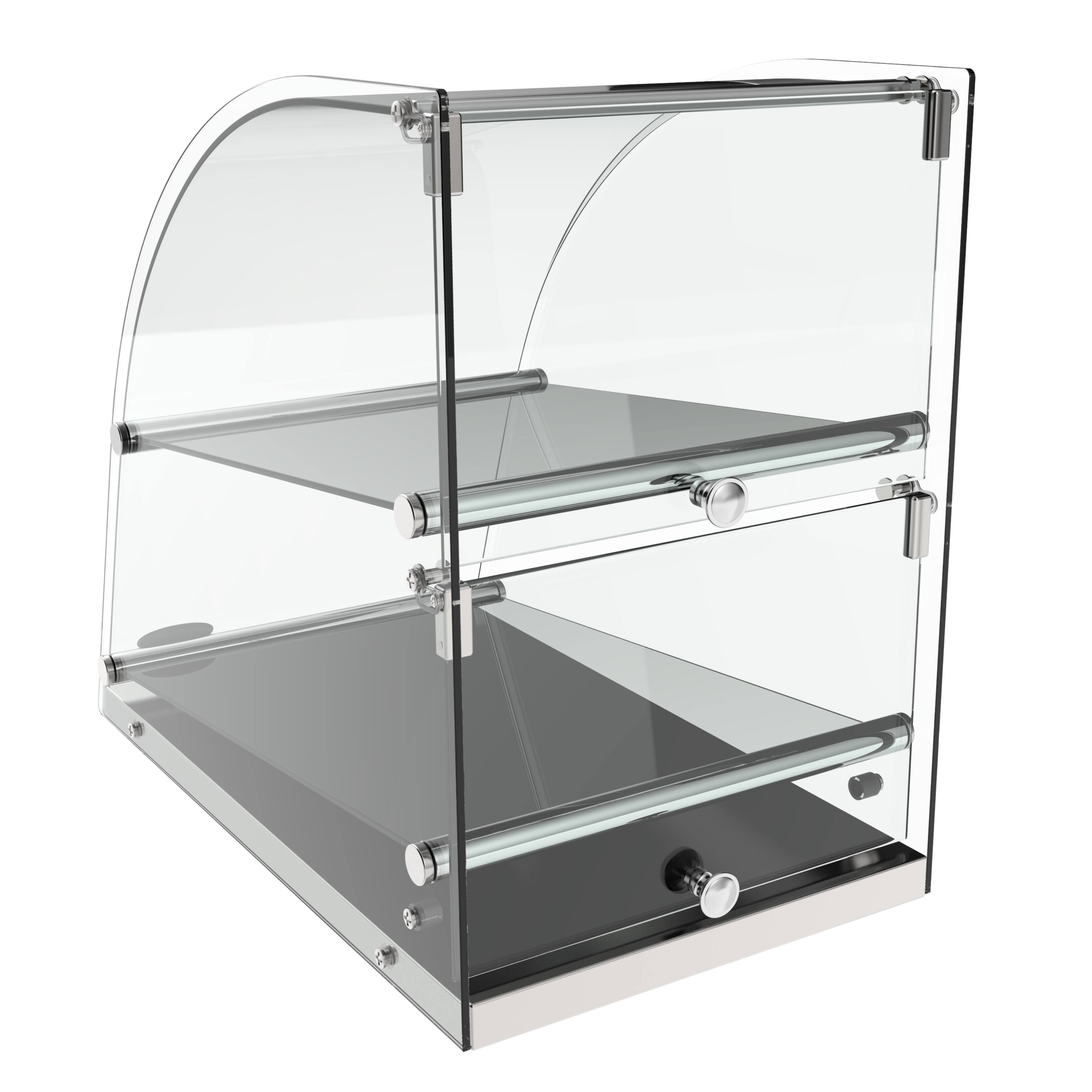 Alt View 6. Koolmore - 23 in. Commercial Countertop Bakery Display Case with Front Curved Glass and Rear Door, 2.4 cu. ft. DC-2CN - Silver.