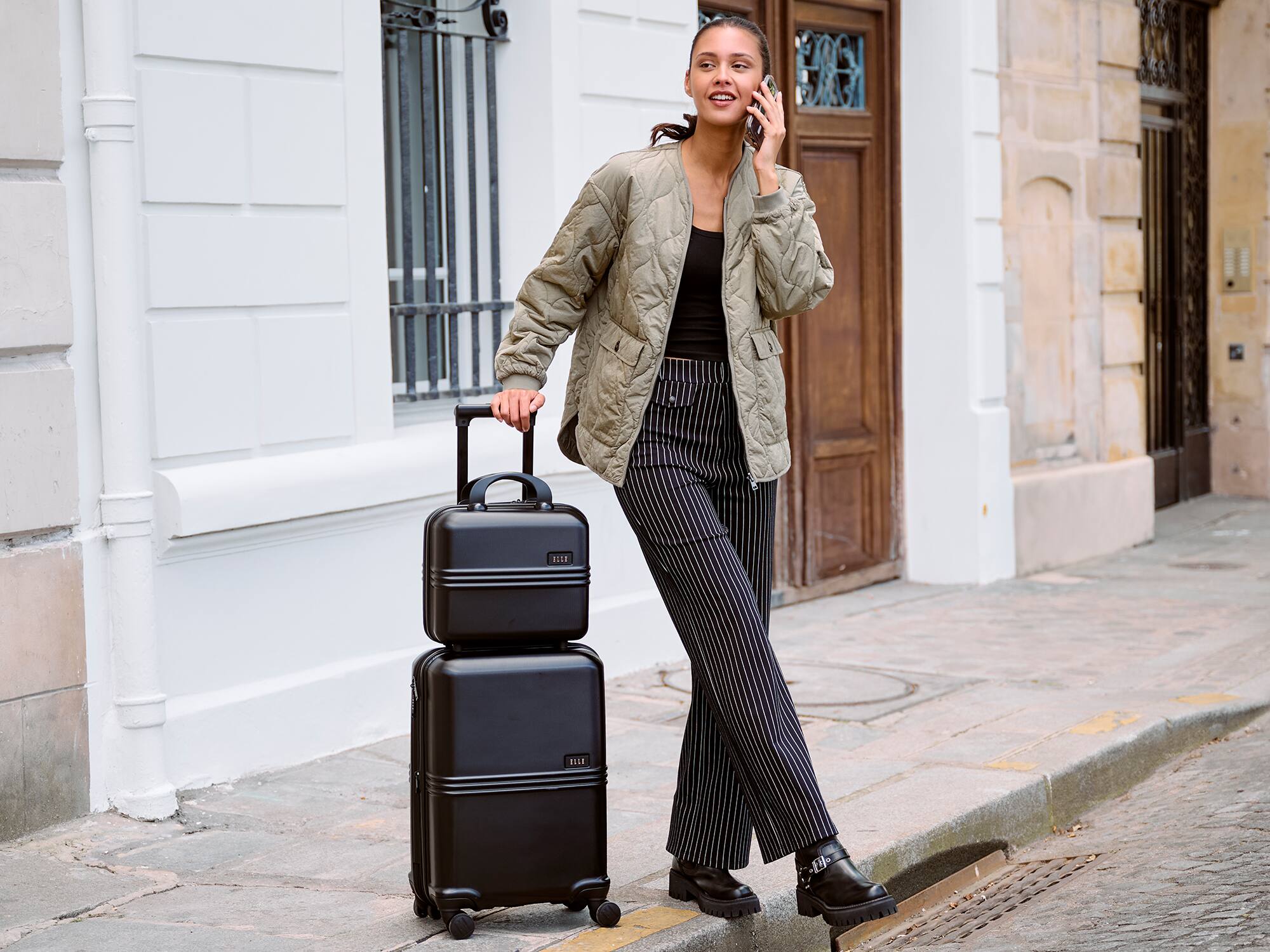 Elle Expedition 3 Piece Expandable Polycarbonate Spinner Luggage