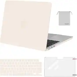 mosiso - Case for 2026-2022 MacBook Air 13 inch Case M5 A3449 M4 A3240 M3 A3113 M2 A2681, Shell&Keyboard Cover&Screen Film&Pouch - Beige