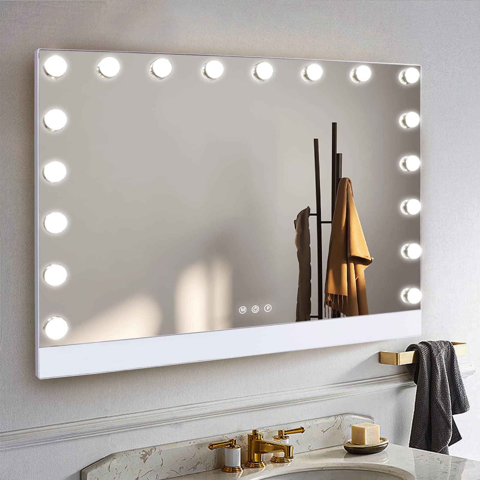 Alt View 2. APRILSOUL - 32 inchx24 inch Selfie Remote Control Vanity Mirror with Lights 0.6 inch Ultrathin Large Hollywood Vanity Mirror.