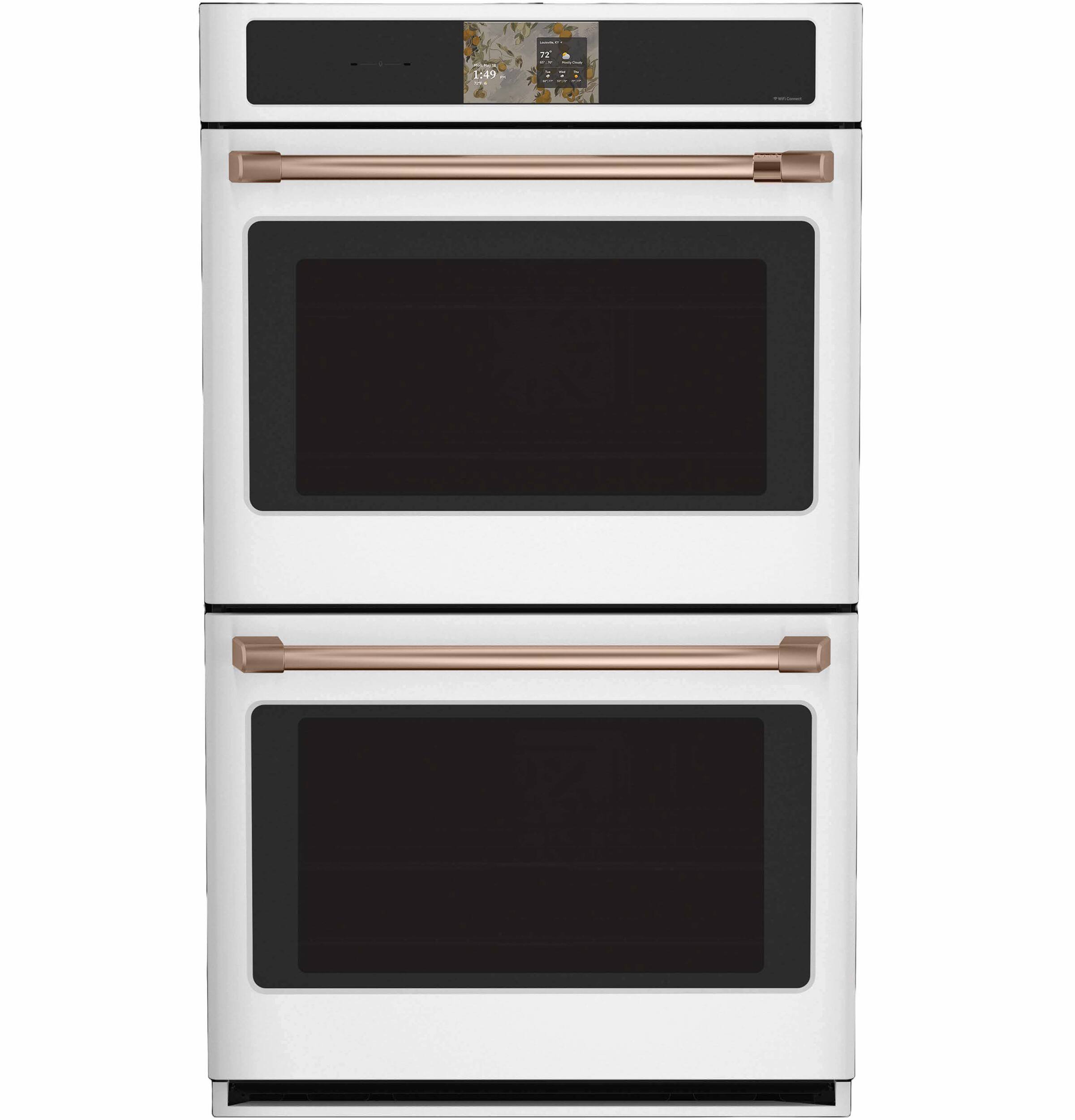 Alt View 27. Café - 30" Smart Built-In Double Electric Convection Wall Oven with Air Fry and Precision Cooking Modes - Matte White.