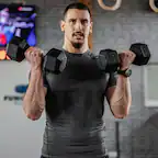 Front. Resenkos - 15-lb Pair Rubber Hex Dumbbells with Non-Slip Handles for Home Gym - Black - Black.