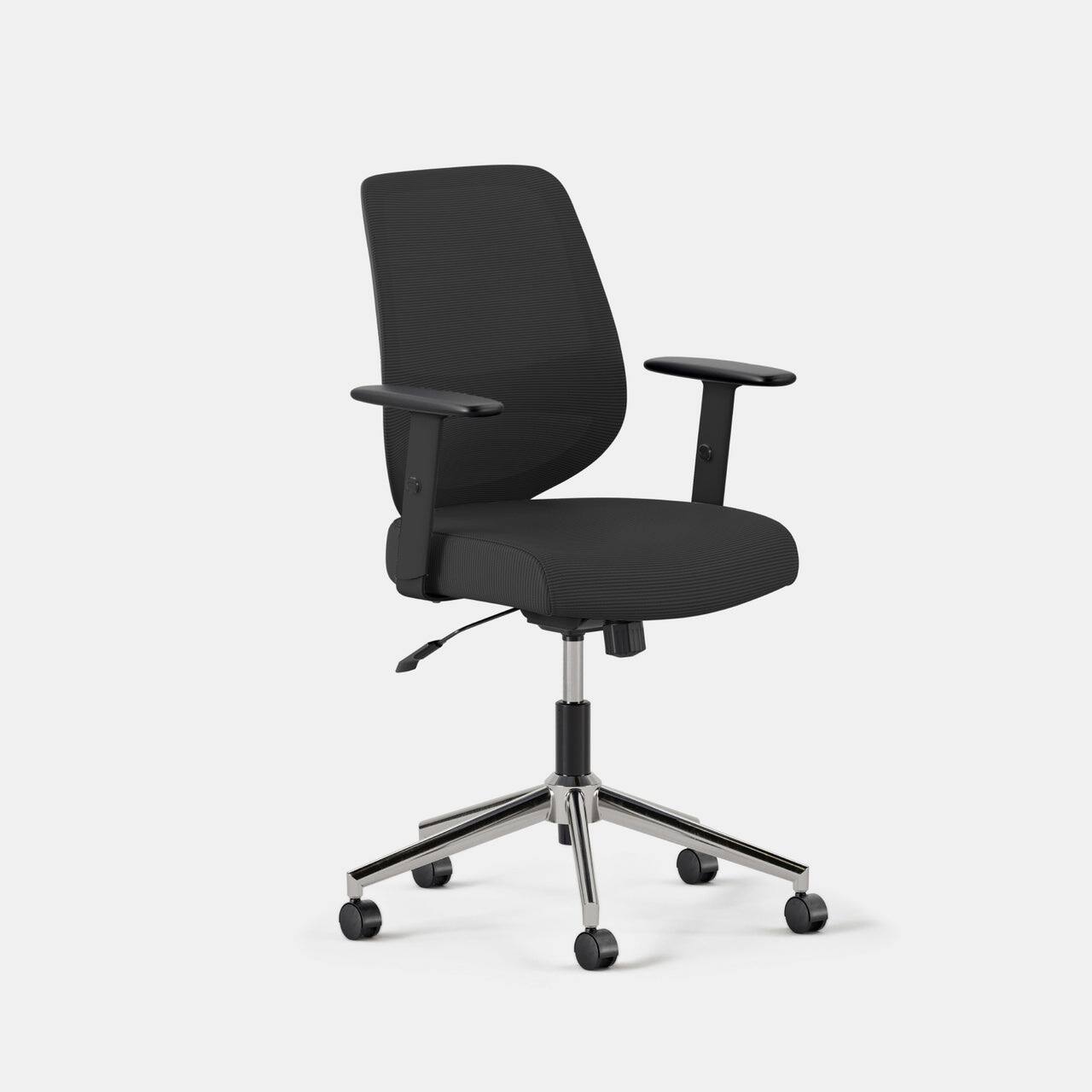 Angle. Branch Furniture - Daily Chair – Office Chair with Swivel, Lumbar Support, Adjustable Arms, Sustainable & Comfortable Seating - Black.