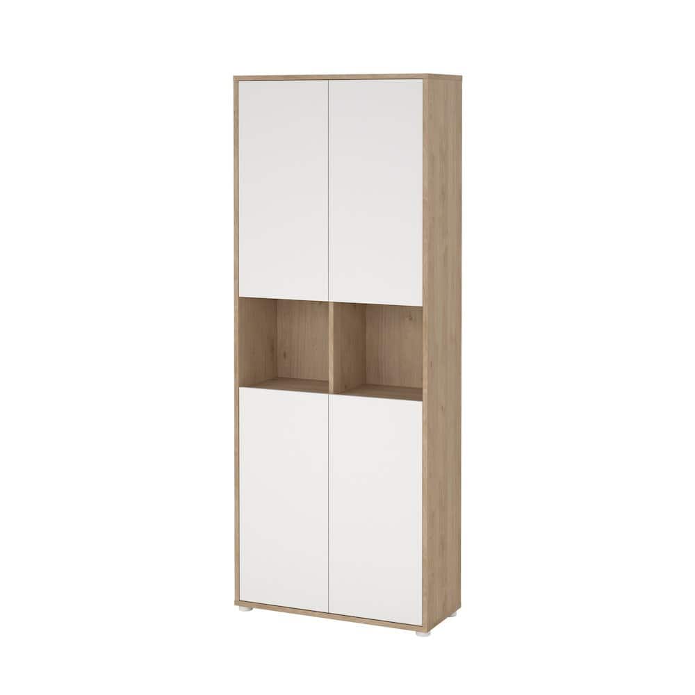 FurniFact - 6-Shelf Bookcase with 4 Doors and Adjustable Shelves - Brown price history on PriceWatchPro