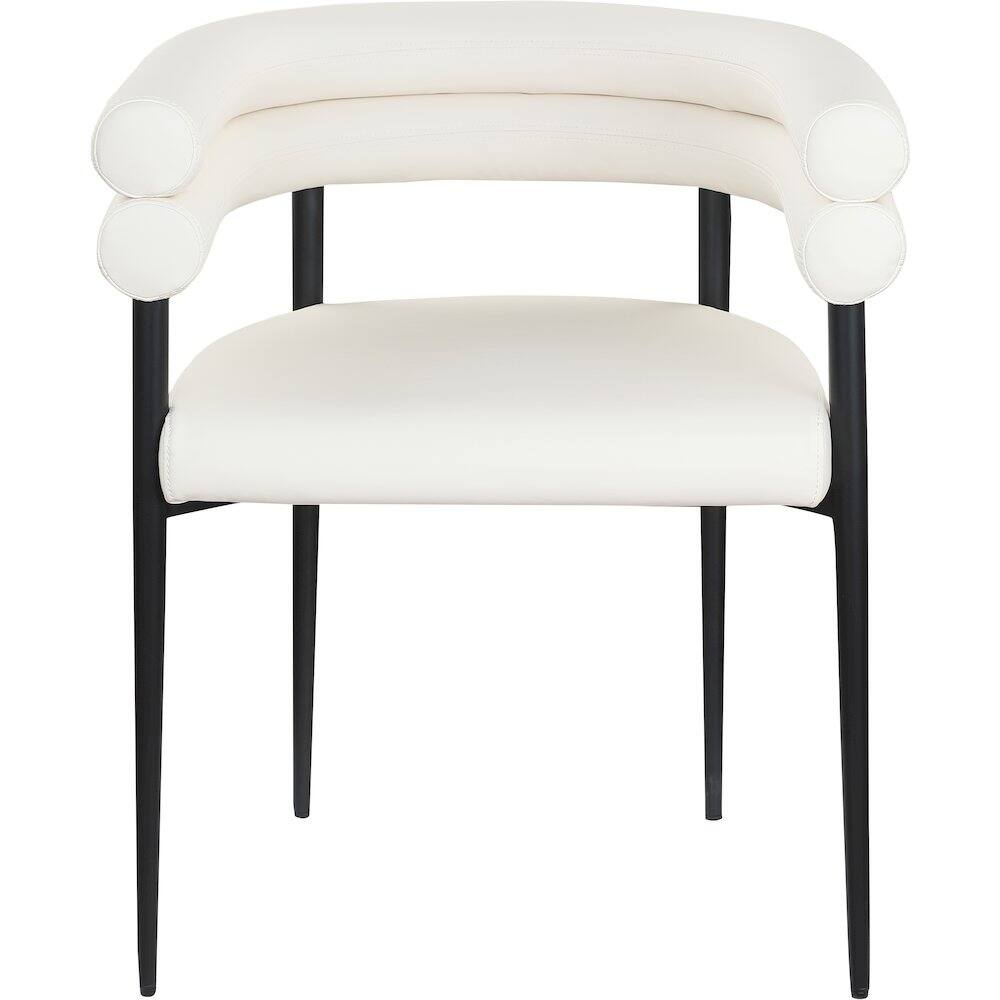 Alt View 1. Meridian Furniture - Lavina Cream Vegan Leather Dining Chair, Set of 2 - Beige.