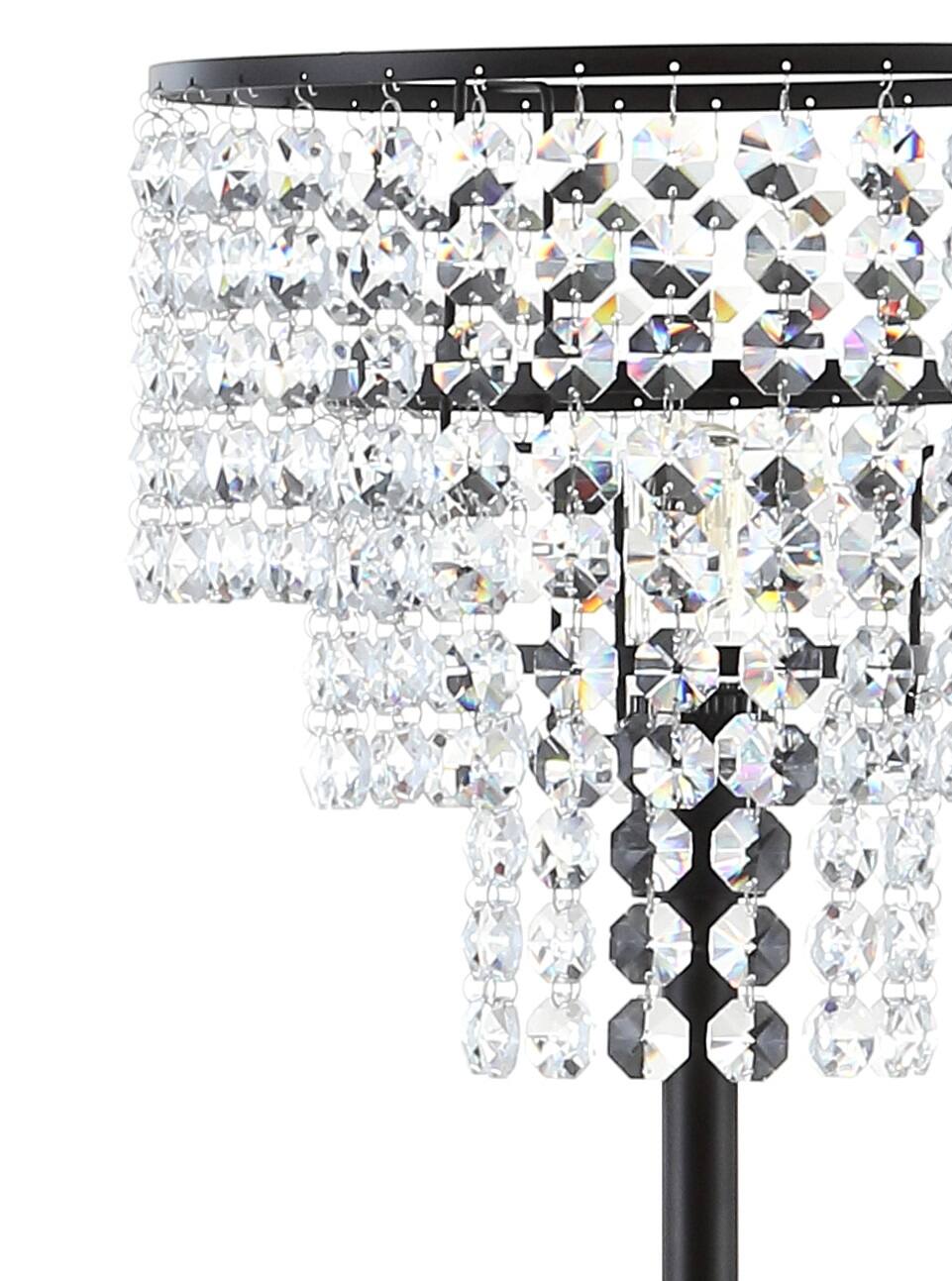 Alt View 4. Jonathan Y - Juliette 60" Crystal/Metal Floor Lamp, Bronze / Clear - Bronze.
