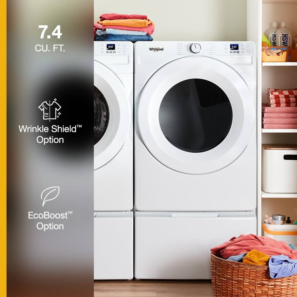 7.4 CU. FT., Whirlpool, Wrinkle Shield Option, EcoBoost Option