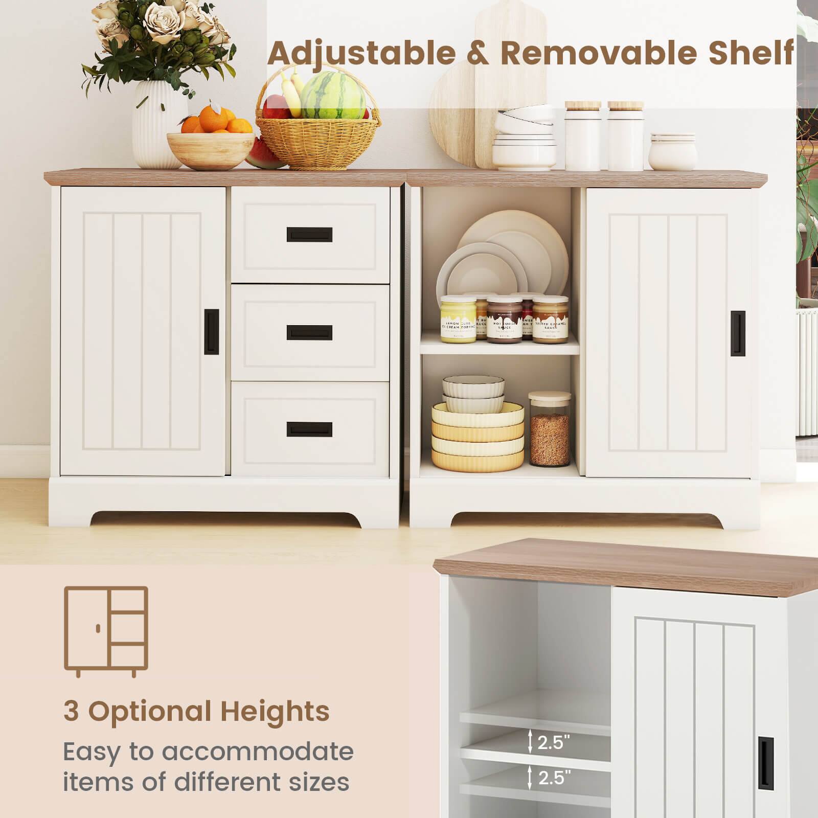 Adjustable & Removable Shelf

3 Optional Heights
Easy to accommodate items of different sizes

2.5"
2.5"