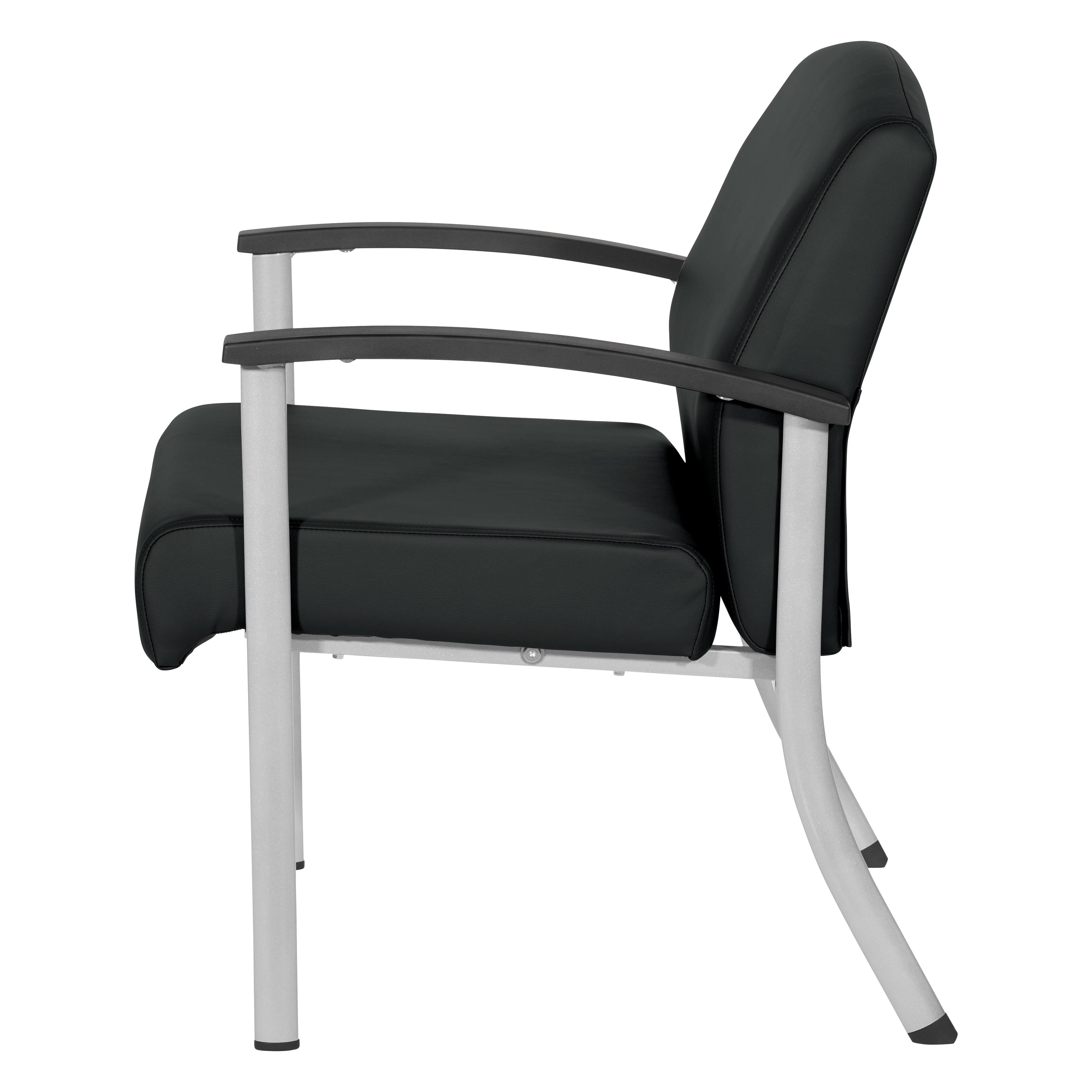 Left. Office Star Products - Big & Tall Healthcare Guest Office Chair - Dillon Black Fabric.