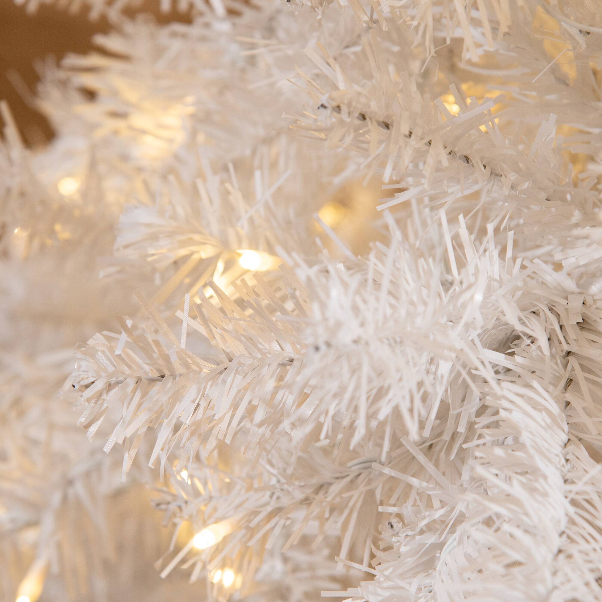 Alt View 8. Homcom - FT Tall PreLit Artificial Christmas Tree with Realistic Branches - White.