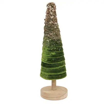 Front. BreeBe - Sparkle Velvet Christmas Tree 9.75"H - Green.