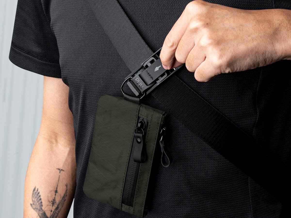 Alt View 8. ALPAKA - Zip Pouch - RFID-Blocking Small Cash and Card Zip Wallet with Weatherproof Fabrics, EDC Pouch for Men Travel - Dark Green X-Pac VX21.