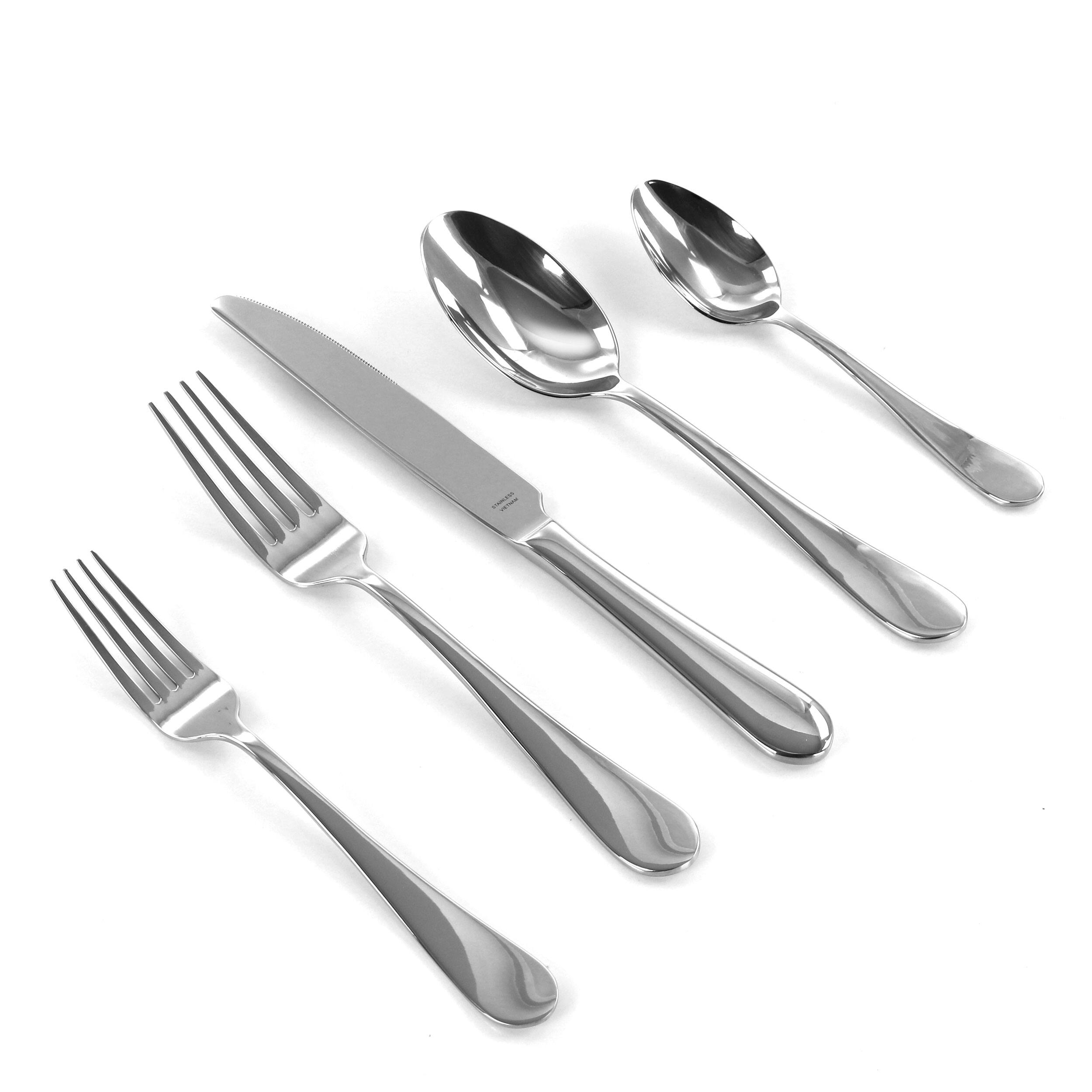 Alt View 1. Martha Stewart - Martha Stewart Sutton 20 Piece Stainless Steel Flatware Set - Silver.