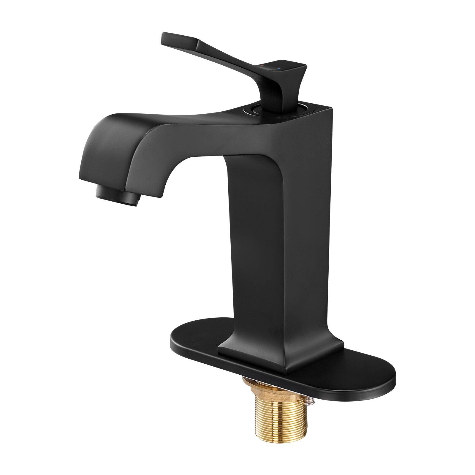 Alt View 10. Glintex - Single Handle Sink Faucet, Kitchen Sink Faucet with Push-Button Drain, Waterfall Spout for Bathroom RV Bar or Restroom - Matte Black.