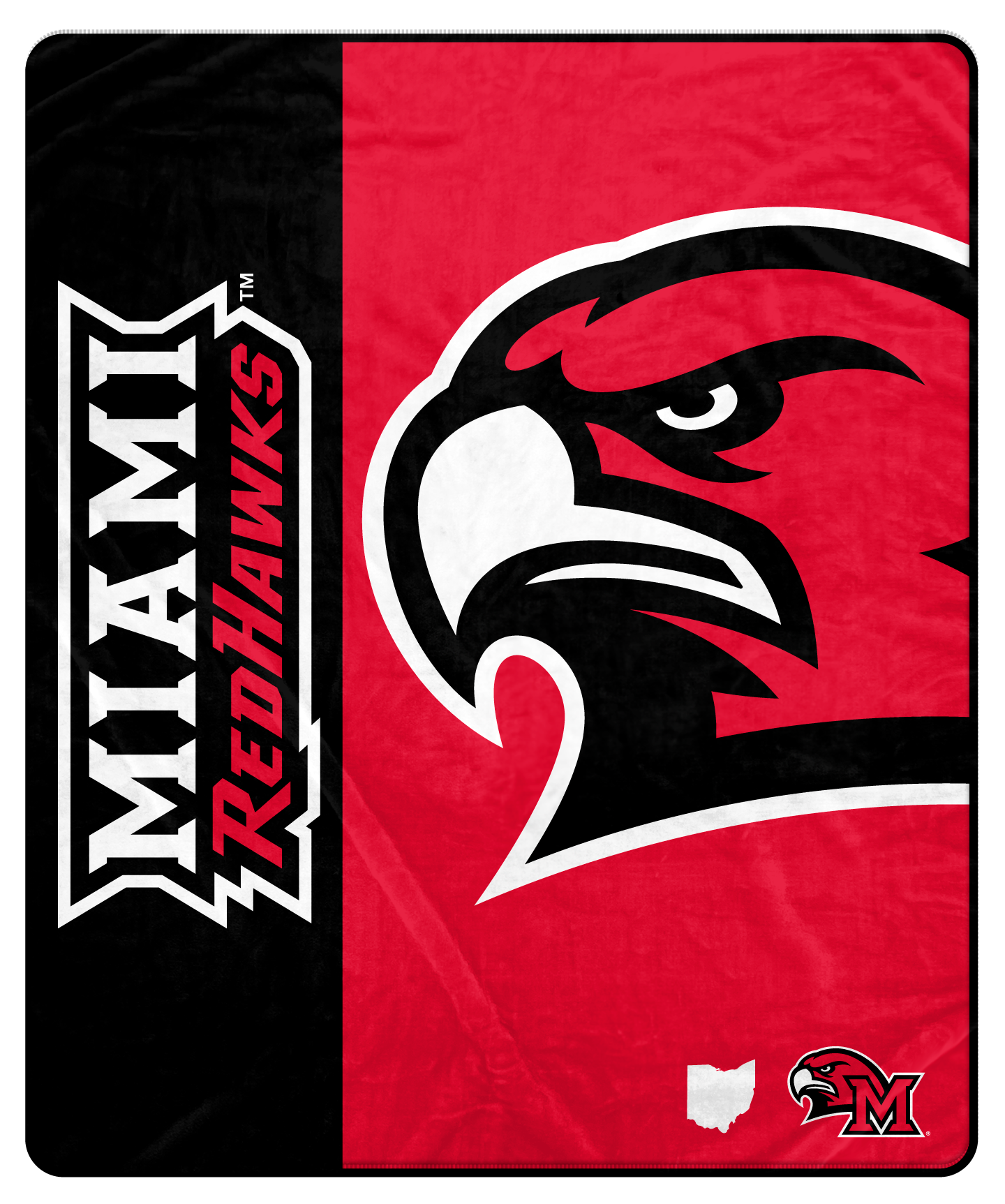 Pegasus - Miami University RedHawks 50" x 60" Endzone Ultra Soft Throw Blanket - Multicolor