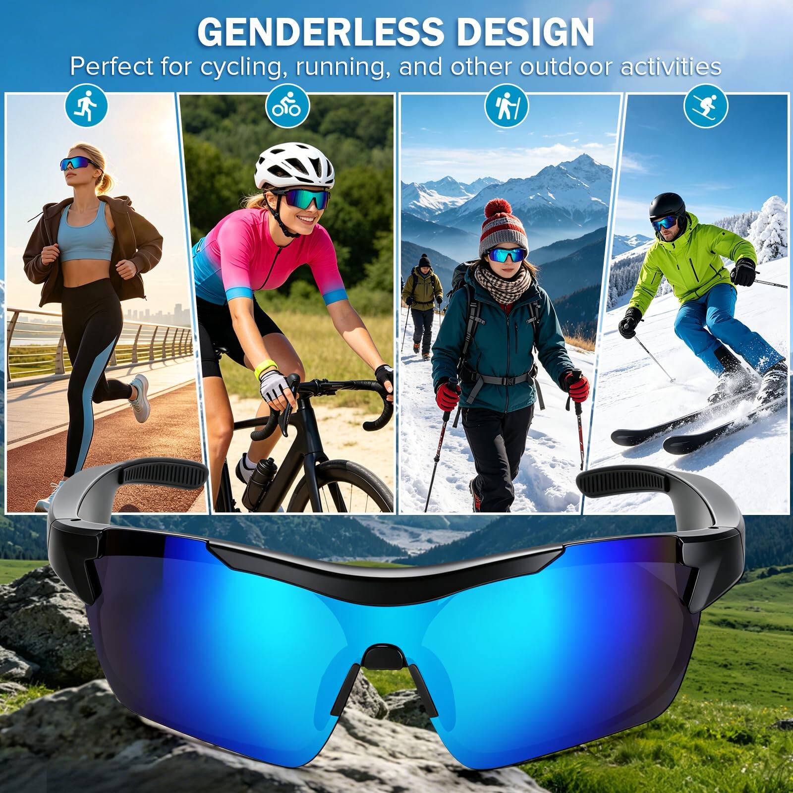 GENDERLESS DESIGN  
Perfect for cycling, running, and other outdoor activities