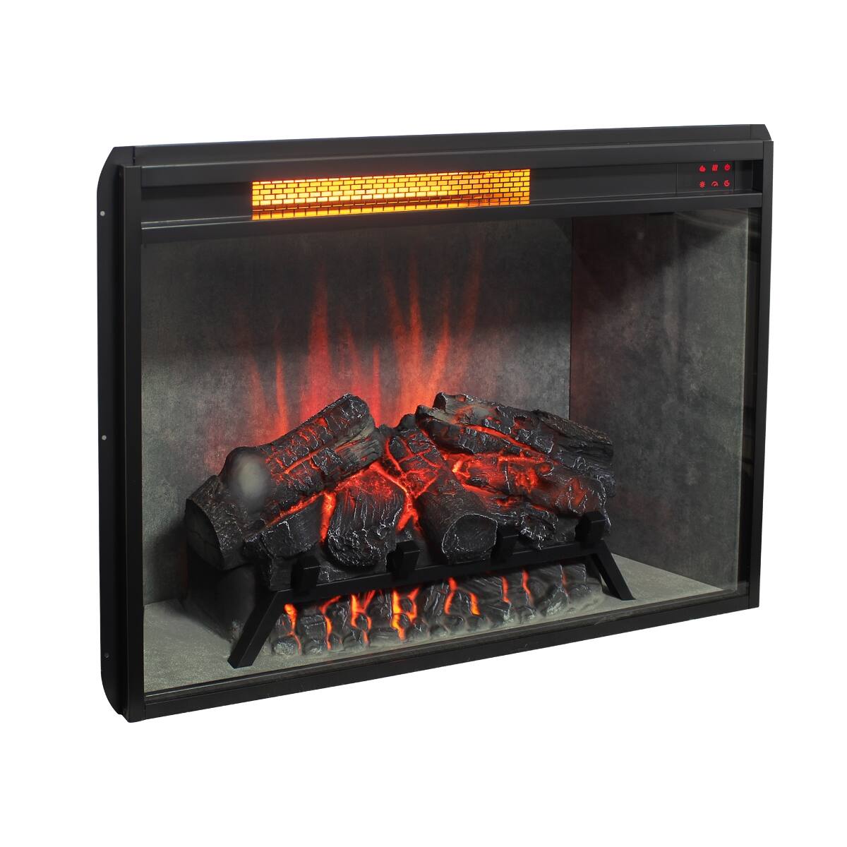 Alt View 1. Loheer - Loheer 28 inch electric fireplace insert, Wall Mounted Recessed Heater, 1500W - Antique Black.