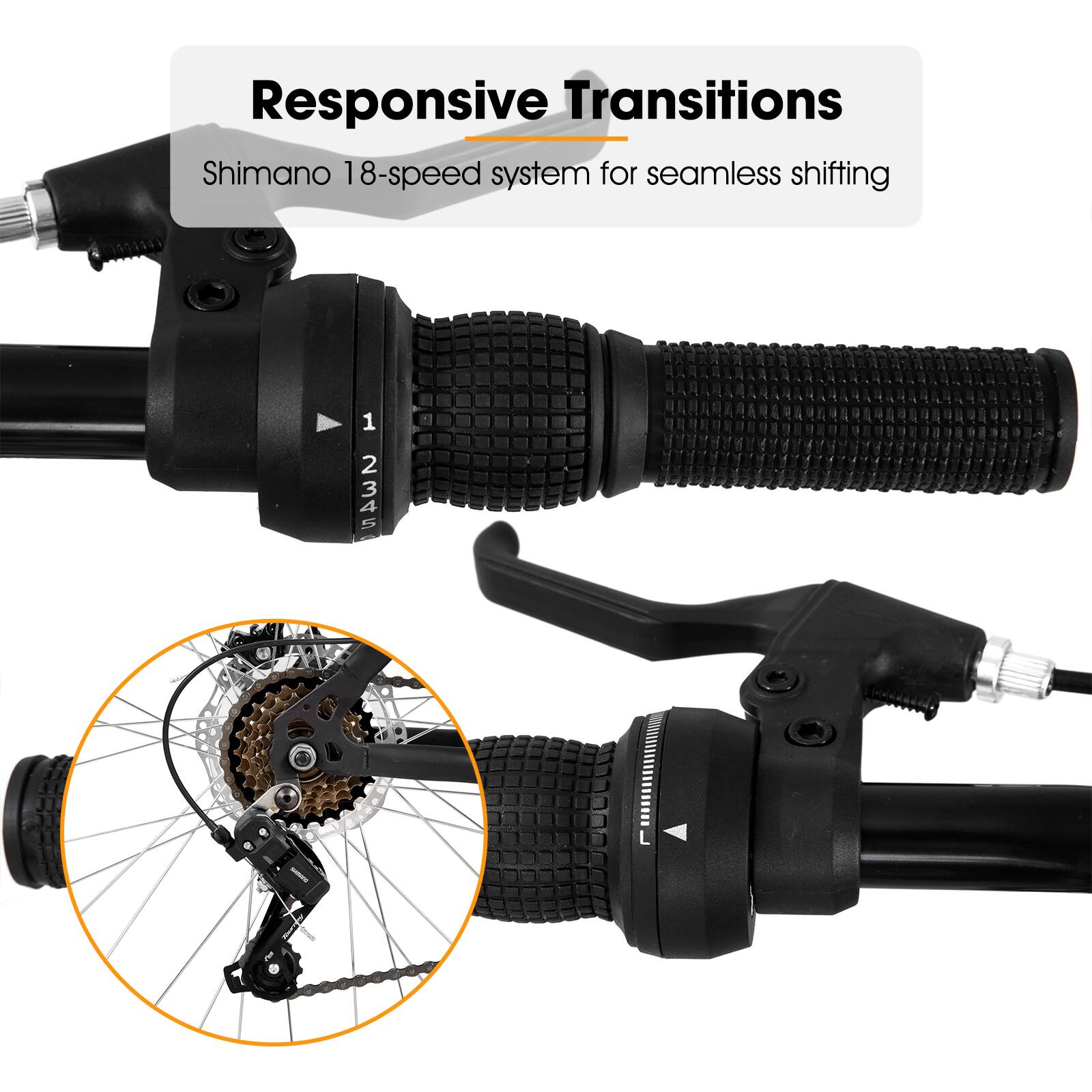 Responsive Transitions  
Shimano 18-speed system for seamless shifting