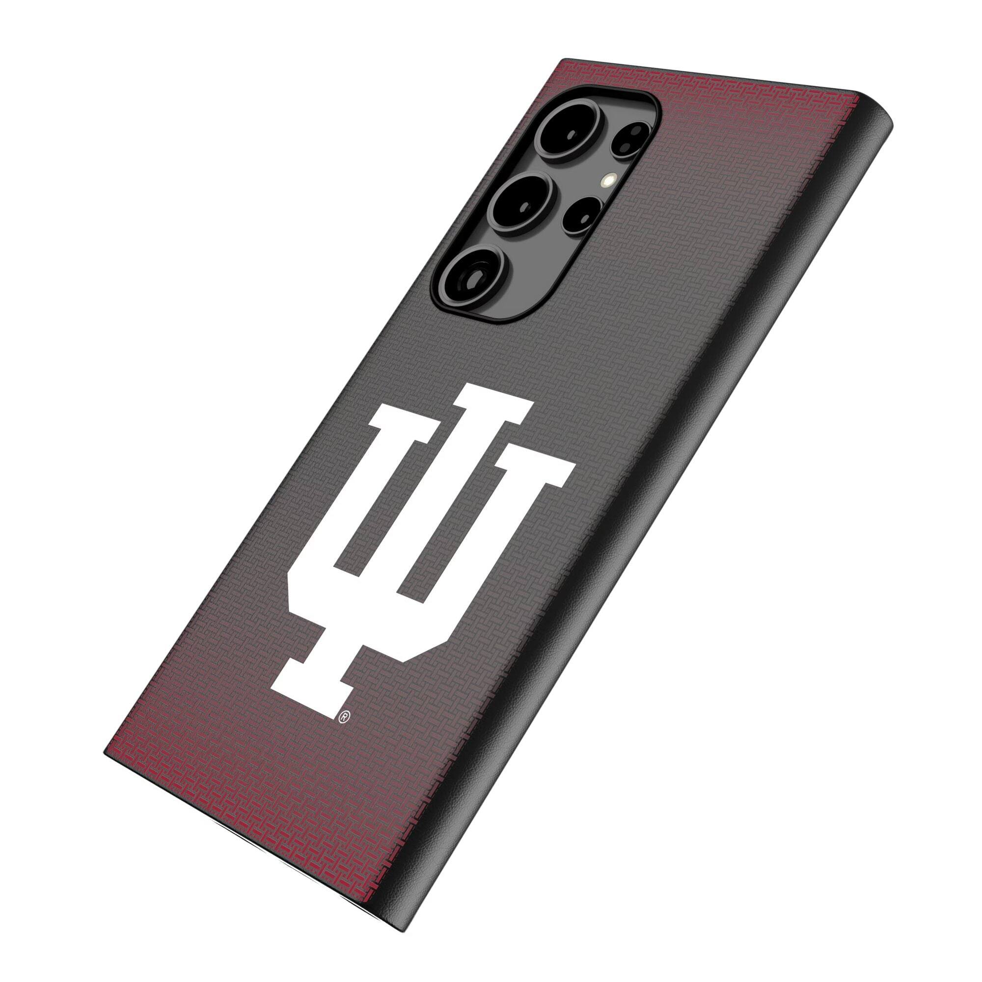 Alt View 1. Keyscaper - Indiana Hoosiers Linen Galaxy Magnetic Bump Case - S24 Ultra - Black.