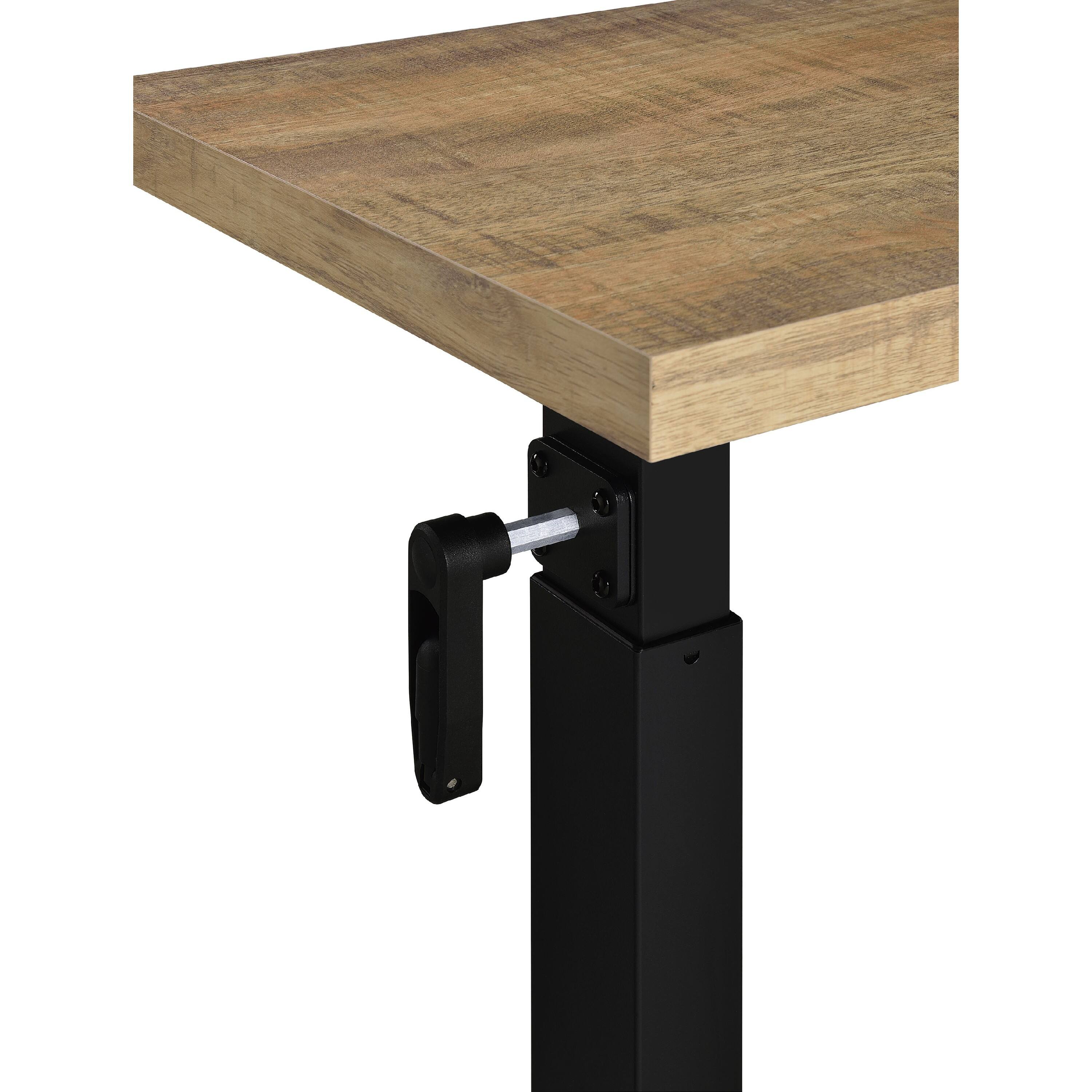 Alt View 5. Manhattan Lane - Park C-Shape Mobile Overbed Table, Steel Base, 28-40 Inch - Mango Brown, Black.