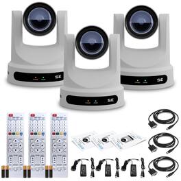 3 x PTZOptics Move SE PTZ Camera with 12x Optical Zoom (PT12X-SE-WH-G3) - White