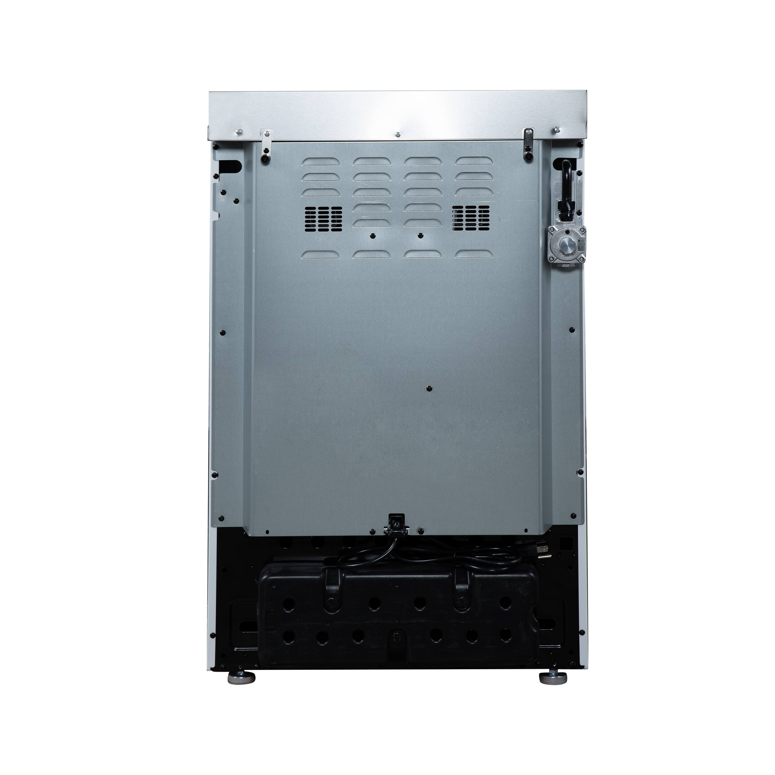 Back. Forno Appliances - Breno 2.3 Cu. Ft. Freestanding Gas Range with Antique Brass Accents - White.