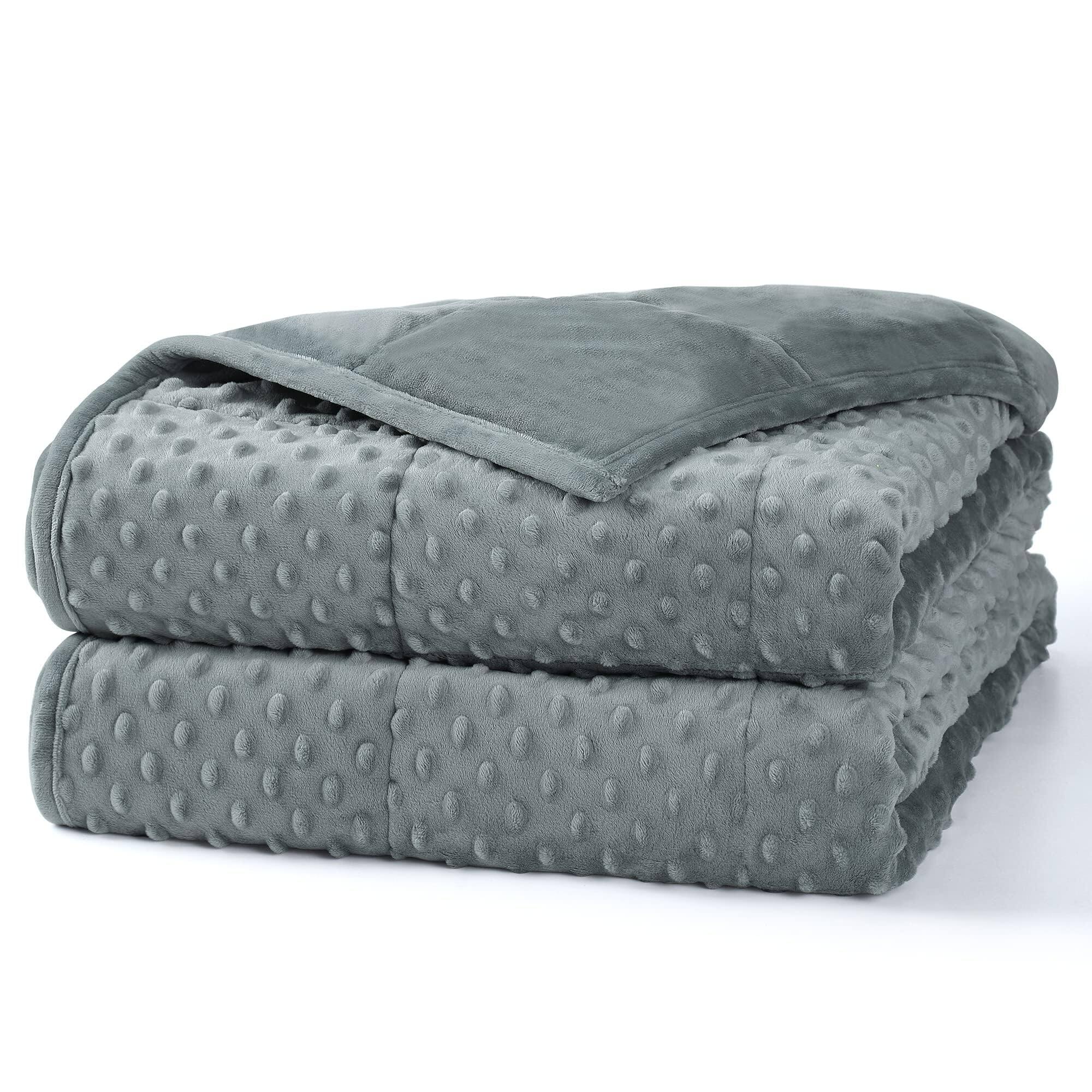Front. NICHOLAS KLEIN - Weighted Blanket Blankets For Adults And Breathable Soft Comfort Minky Heavy Microfiber Material With Glass... - A(grey) 60"x80" 20LBS.