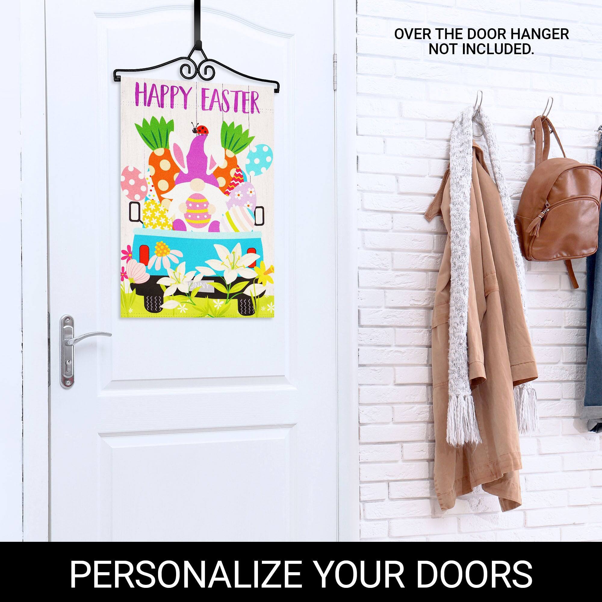 OVER THE DOOR HANGER NOT INCLUDED.  
HAPPY EASTER  
PERSONALIZE YOUR DOORS