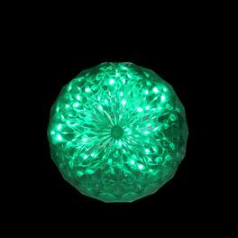 Northlight - LED Lighted Crystal Sphere Outdoor Christmas Decoration - 6" - Green