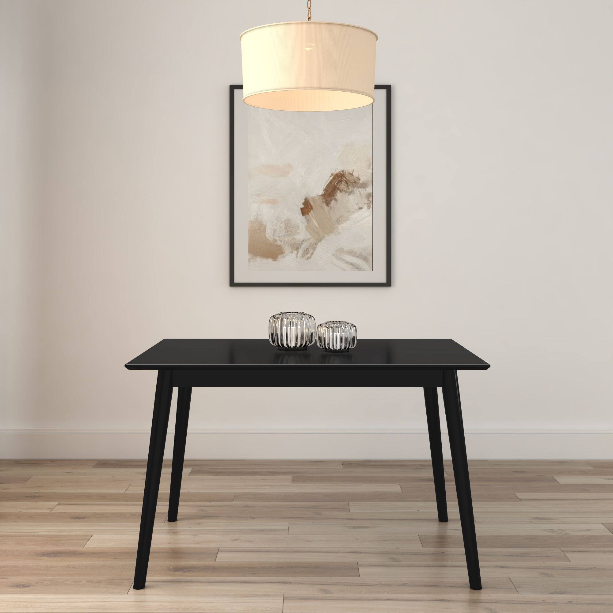 Alt View 1. Plank+Beam - Mid-Century Modern Rectangular Dining Table - Pine (48in / 1220mm), Black - Black.