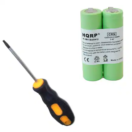 CRN HQRP
1200mAh/2.88Wh
HM-IM Battery
2.4V
Do not disassemble the battery or attempt to open it.
Do not puncture, crush, or expose to fire or water.
Do not expose to temperatures above 60°C (140°F).
Replace only with the battery pack designed for this product.
CE
Made in China
Ni-MH