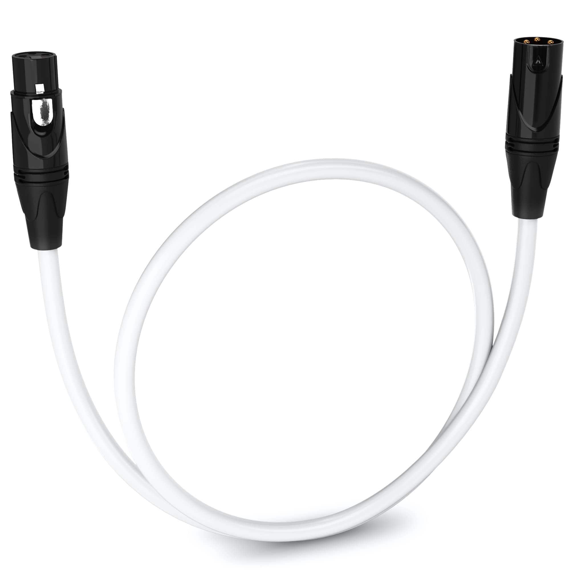 Front. Lyxpro - 1.5 ft Balanced XLR Cable, Male to Female, 3 Pin Microphone Cable - White.