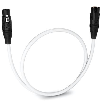 Front. Lyxpro - 1.5 ft Balanced XLR Cable, Male to Female, 3 Pin Microphone Cable - White.