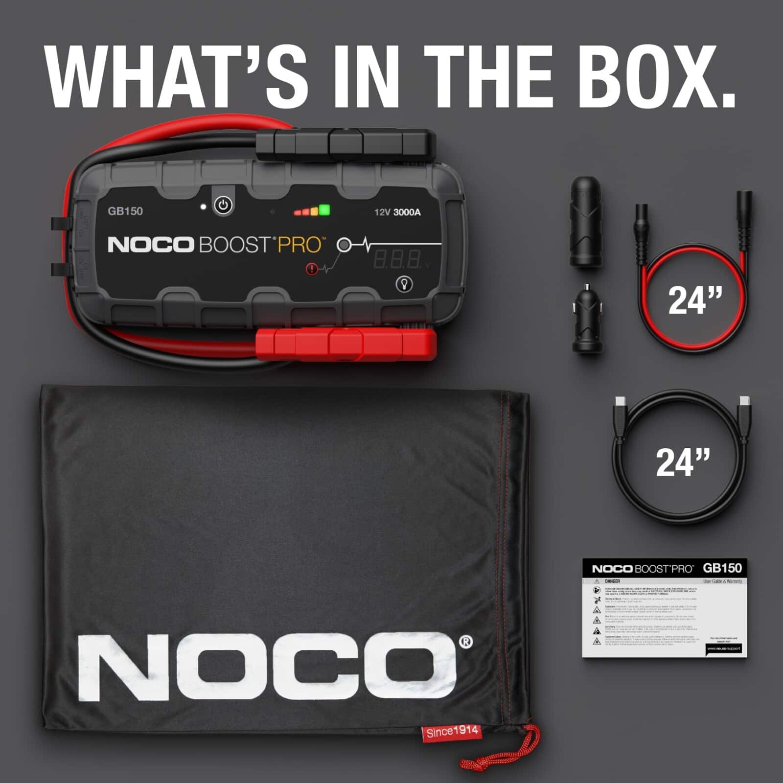 NOCO Boost GB150: 3000A UltraSafe Jump Starter – 12V Portable
