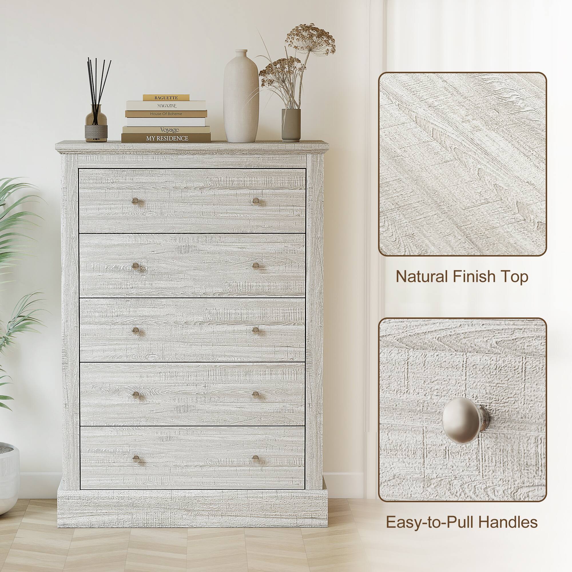 AMEITE AA HELUEN - 2  
10 MY RESIDENCE  
Natural Finish Top  
Easy-to-Pull Handles