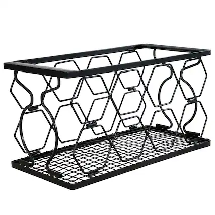 Front. Sunnydaze - 8-Bottle Collapsible Wire Tabletop Wine Rack - Black.