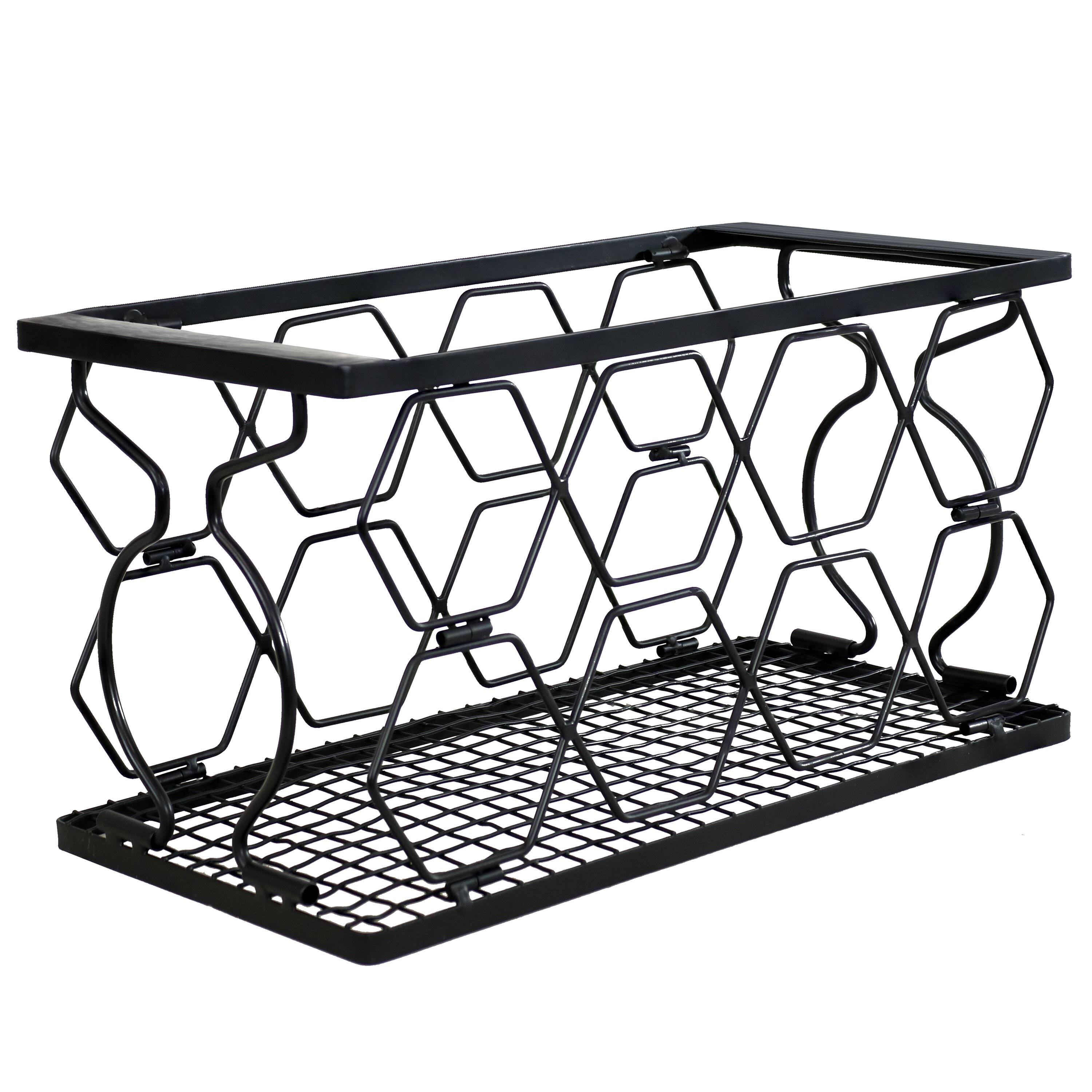 Front. Sunnydaze - 8-Bottle Collapsible Wire Tabletop Wine Rack - Black.