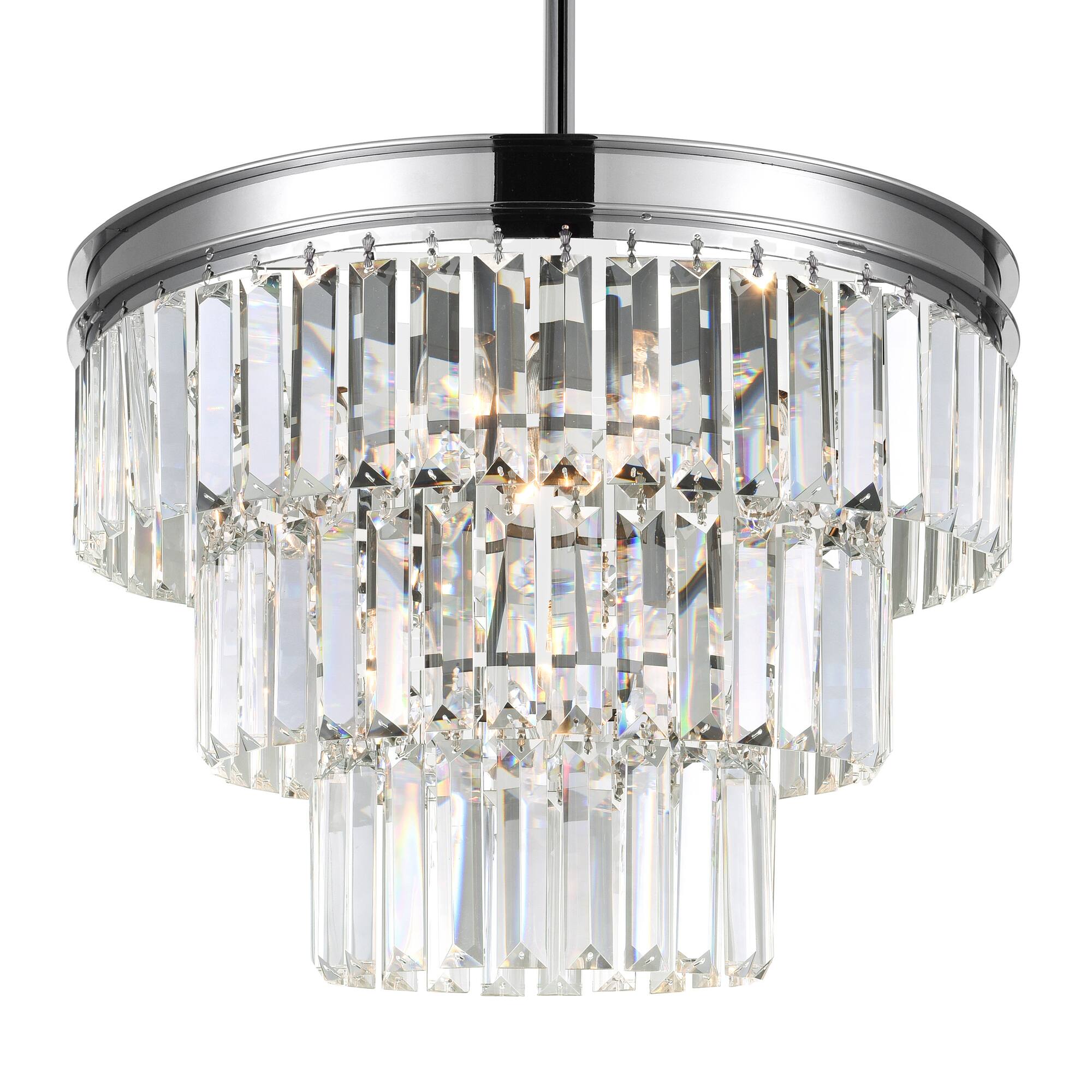 Angle. CWI Lighting - Weiss 5 Light Down Chandelier With Chrome Finish - Chrome.