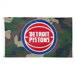 WinCraft - Detroit Pistons 3' x 5' Single-Sided Deluxe Camo Flag - Camouflage