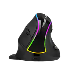 Front. J-Tech Digital - J-Tech Digital Wireless Rechargeable Vertical Ergonomic Mouse (Black) - Black.