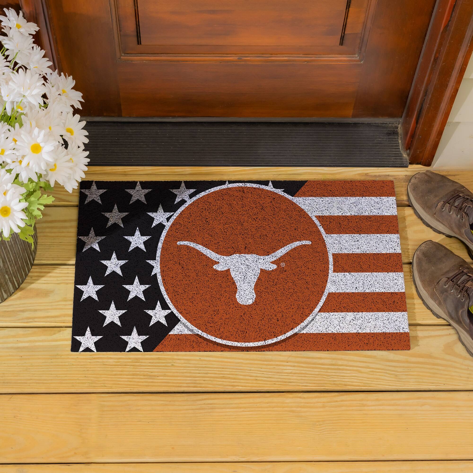Alt View 3. Evergreen Enterprises - Texas Longhorns 16" x 28" Stars & Stripes Patriotic Turf Mat - Multicolor.