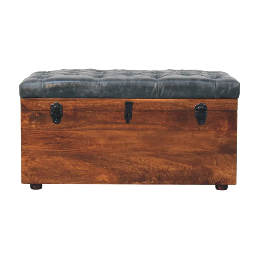 Artisan Furniture Solid Wood Buffalo Hide Leather Storage Trunk artisan-furniture-solid-wood-buffalo-hide-leather-storage-trunk
