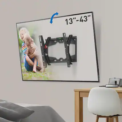 Front. Barkan - Barkan 13-43" Tilt TV Mount - Black.