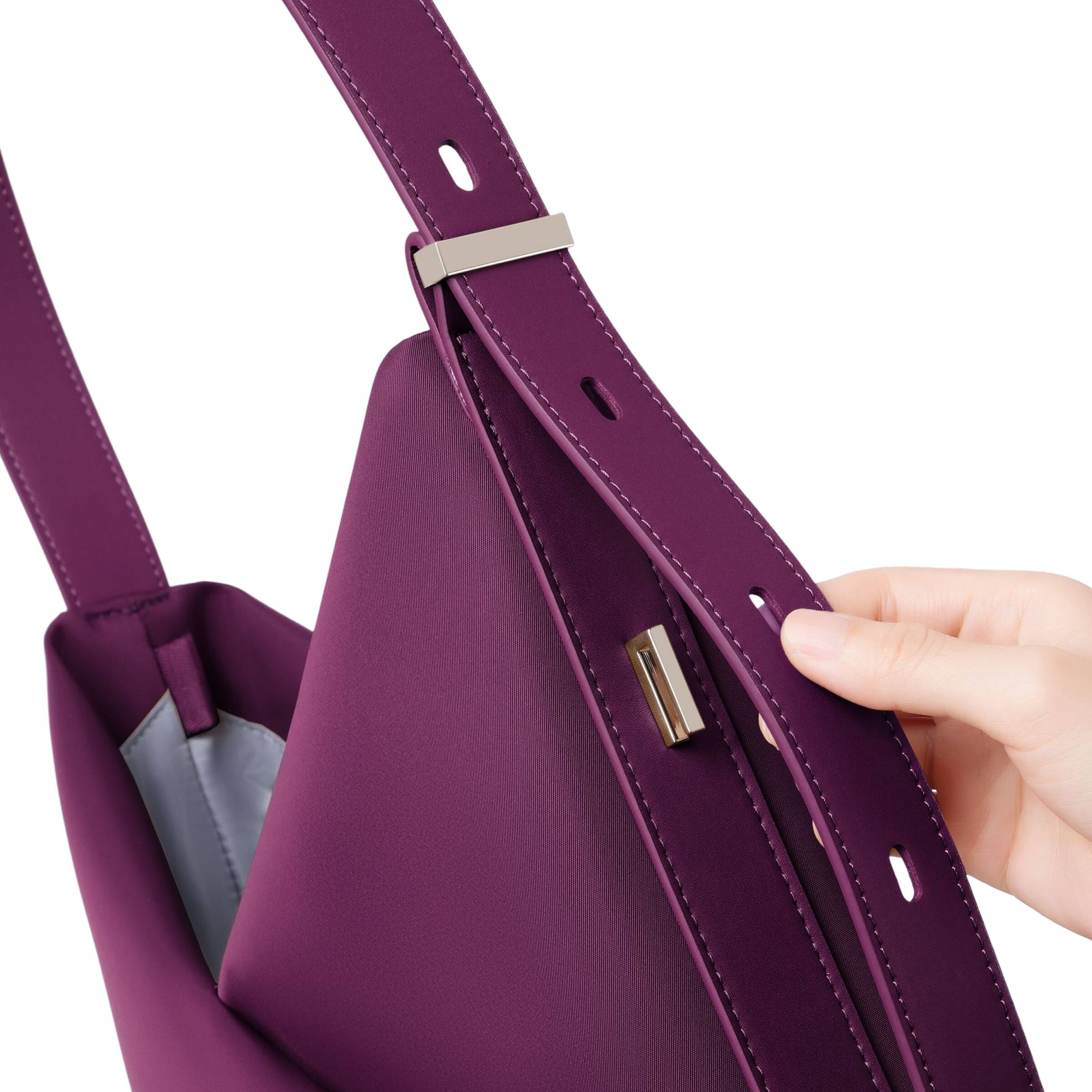 Alt View 1. Lux & Nyx - Lux & Nyx - Origami 16" Laptop Hobo Bag - Convertible Shoulder Bag - Wine.