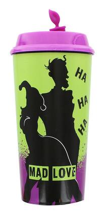 DC Comics - "Mad Love" Harley Quinn and The Joker Travel Cup | Purple - Multicolored