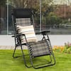 Front. Gymax - Gymax Folding Rattan Patio Zero Gravity Lounge Chair Recliner with Headrest - Gray.