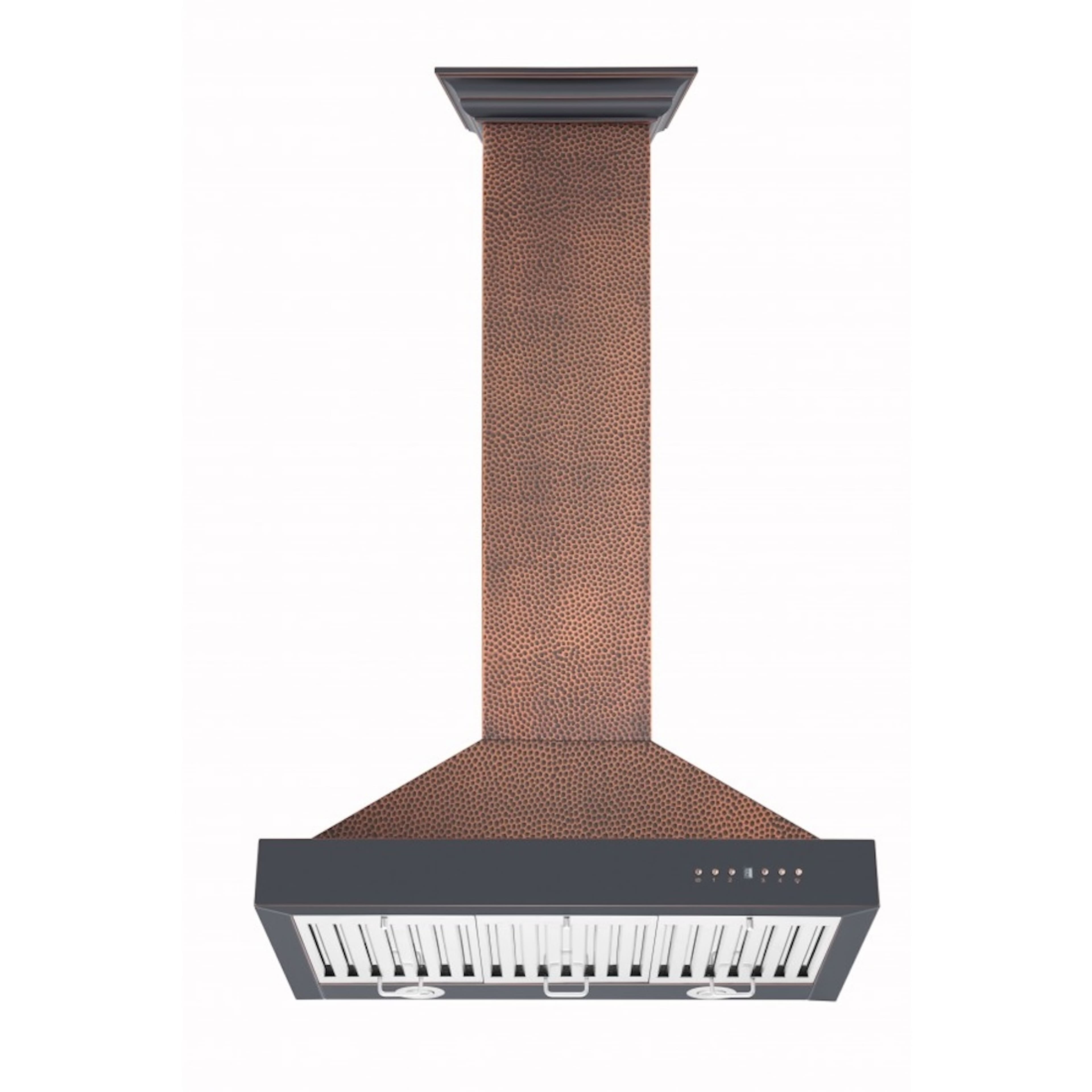 Angle. ZLINE - Designer Copper 36" Externally Vented Range Hood - Hammered Copper/Bronze Accents.